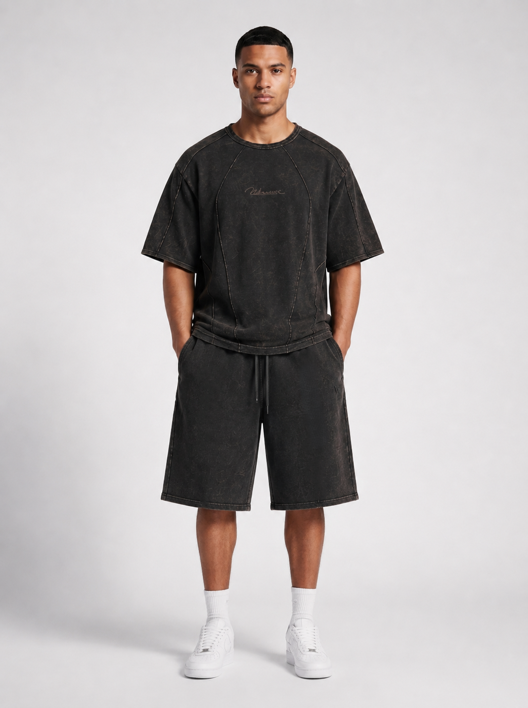 WARRIORX MEN'S VINTAGE WASH CORDSET WITH JORTS
