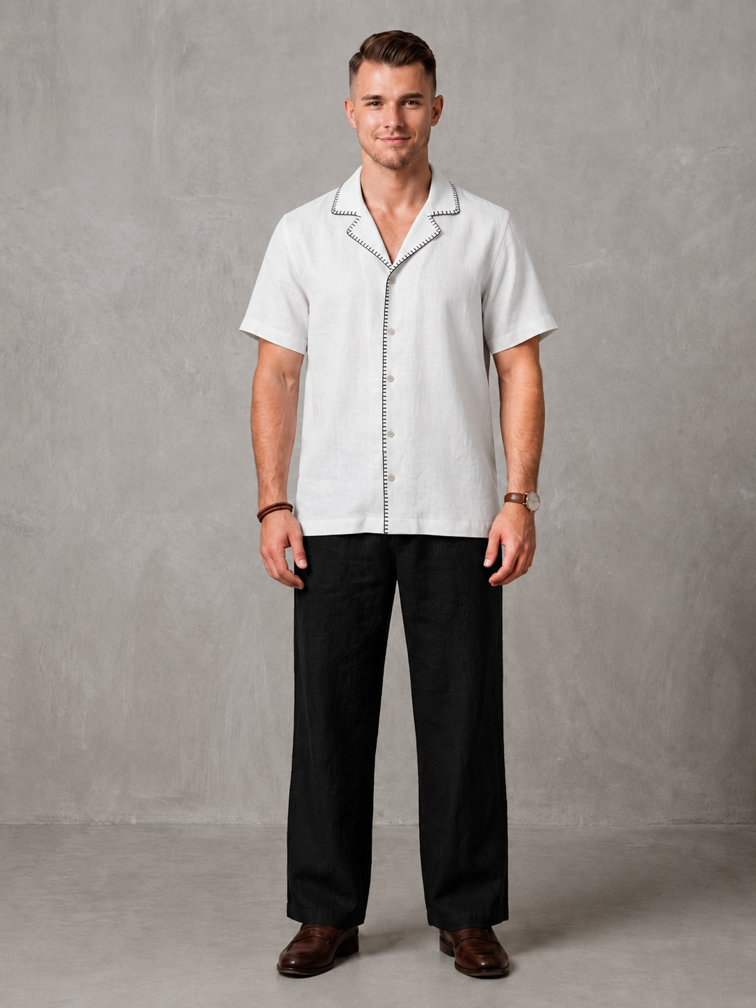 WarriorX Men's Premium Contrast Stitch Linen Cordset