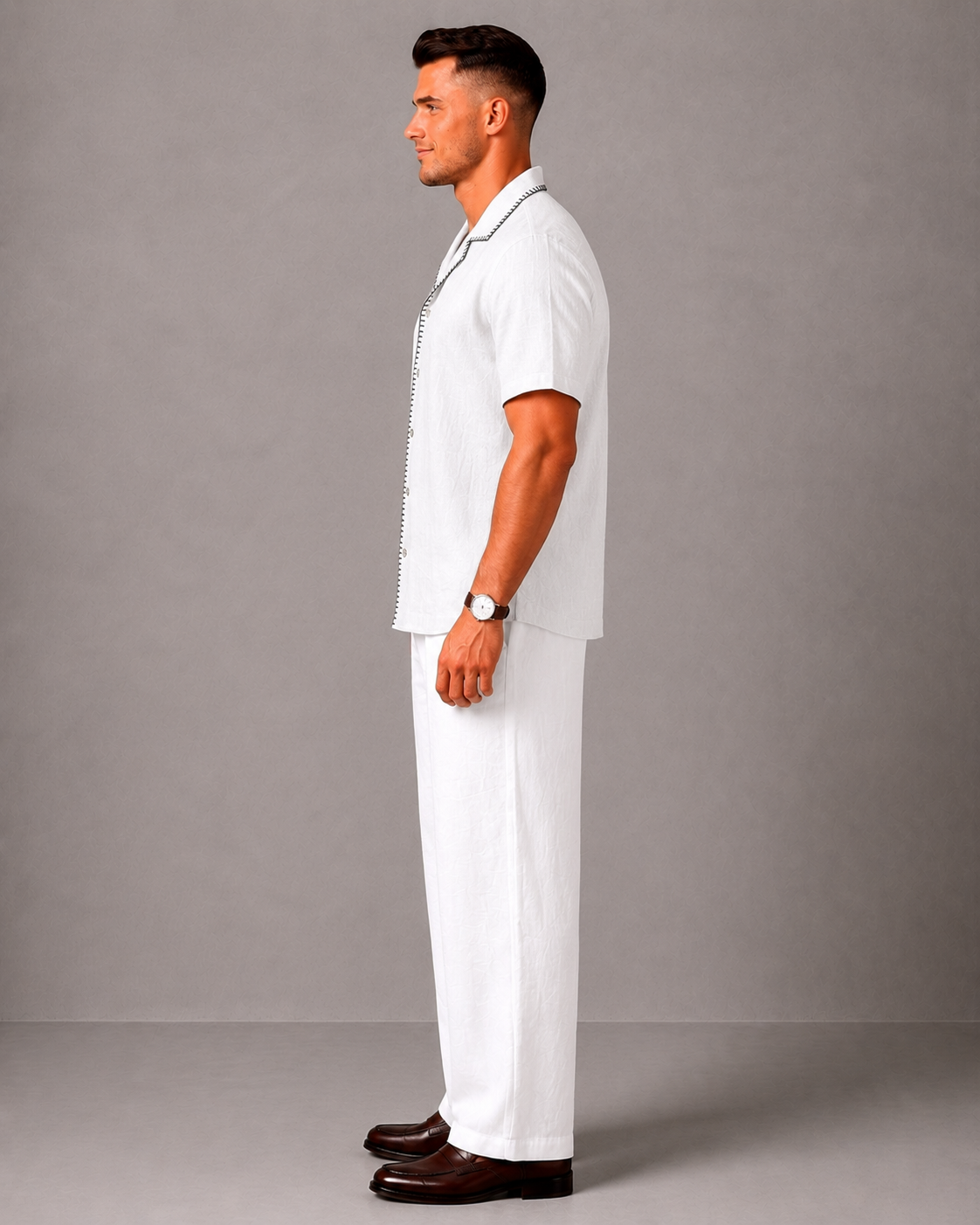 WarriorX Men's Premium Contrast Stitch Linen Cordset
