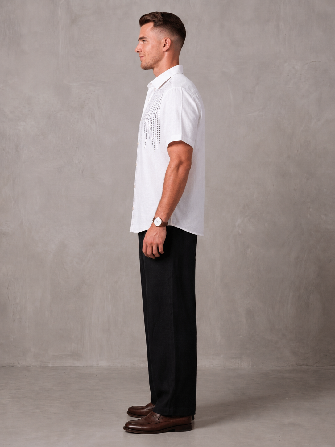 WarriorX Men's  Embroidered Linen Co-Ord Set