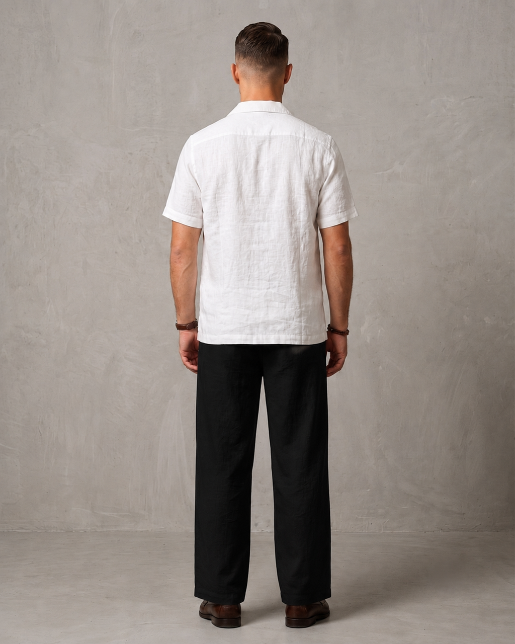 Men's Premium Linen Shirt & Black Trouser Set