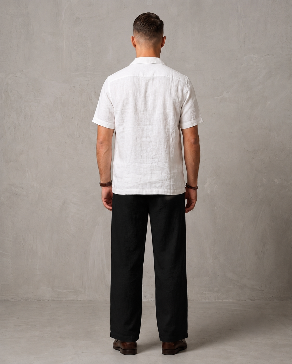 Men's Premium Linen Shirt & Black Trouser Set