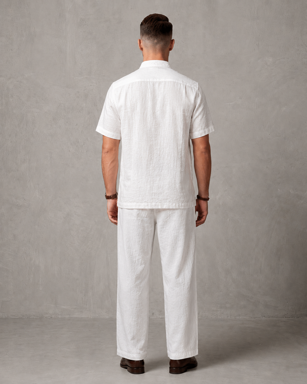 Men's Premium Mandarin Collar Linen Shirt & Trouser Set