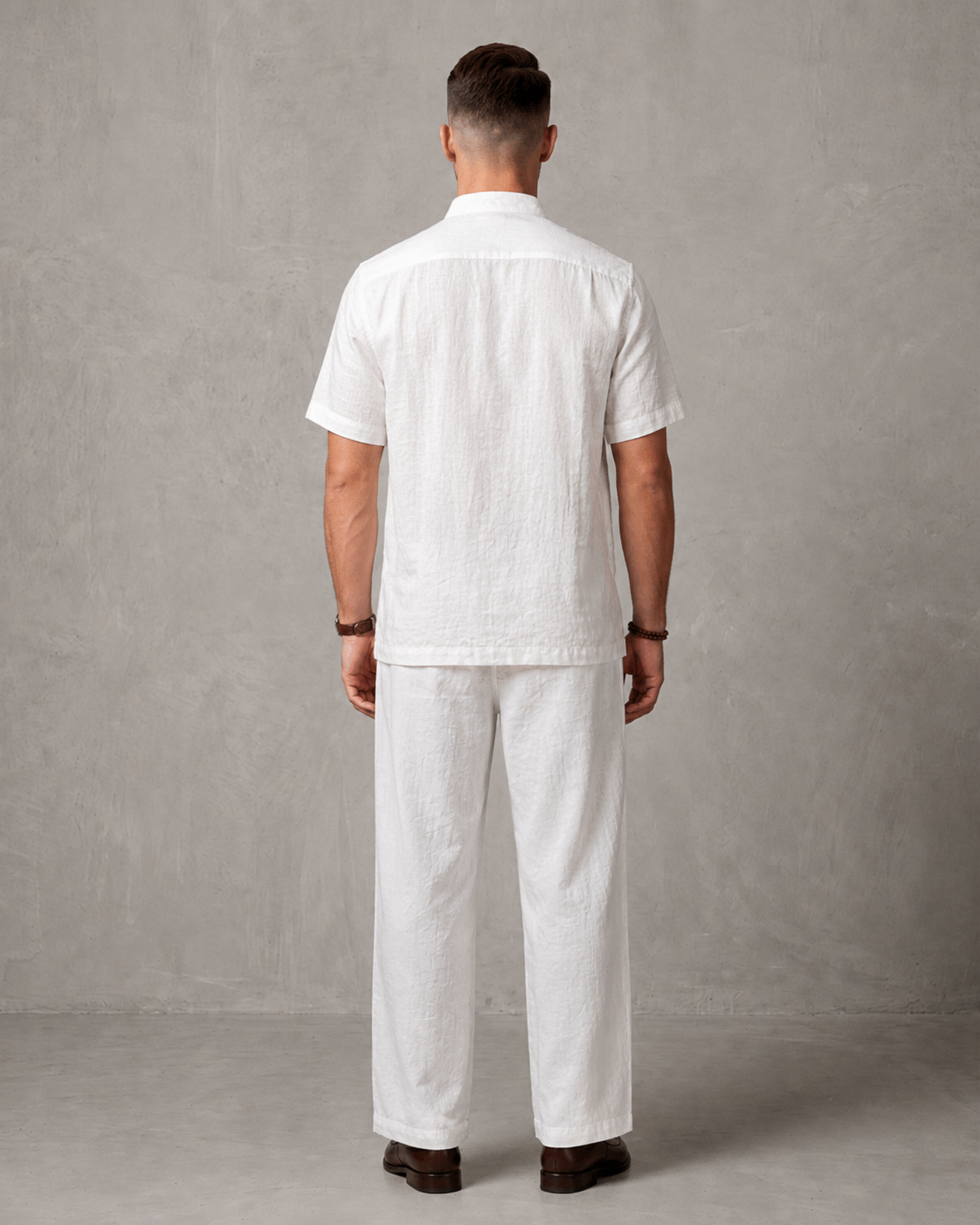 Men's Premium Mandarin Collar Linen Shirt & Trouser Set