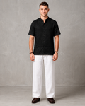Men's Premium Mandarin Collar Linen Shirt & Trouser Set