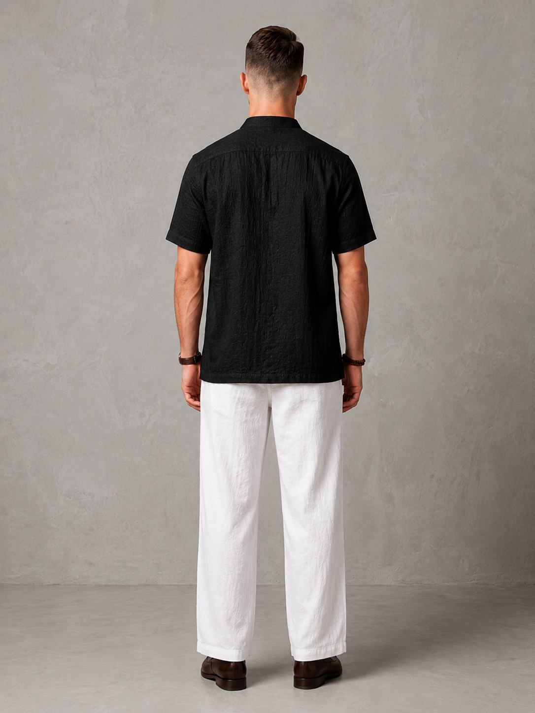 Men's Premium Mandarin Collar Linen Shirt & Trouser Set