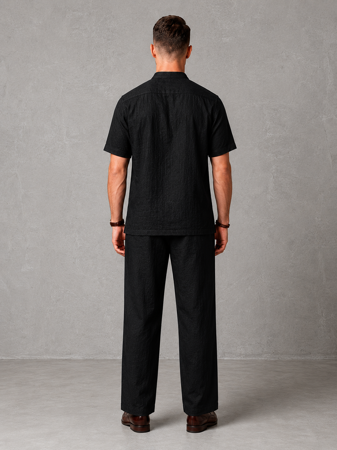 Men's Premium Mandarin Collar Linen Shirt & Trouser Set