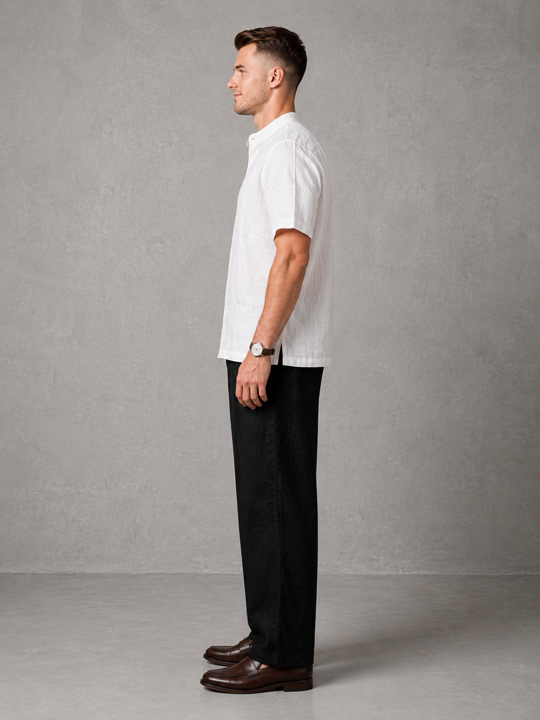 Men's Premium Mandarin Collar Linen Shirt & Trouser Set