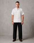 Men's Premium Mandarin Collar Linen Shirt & Trouser Set