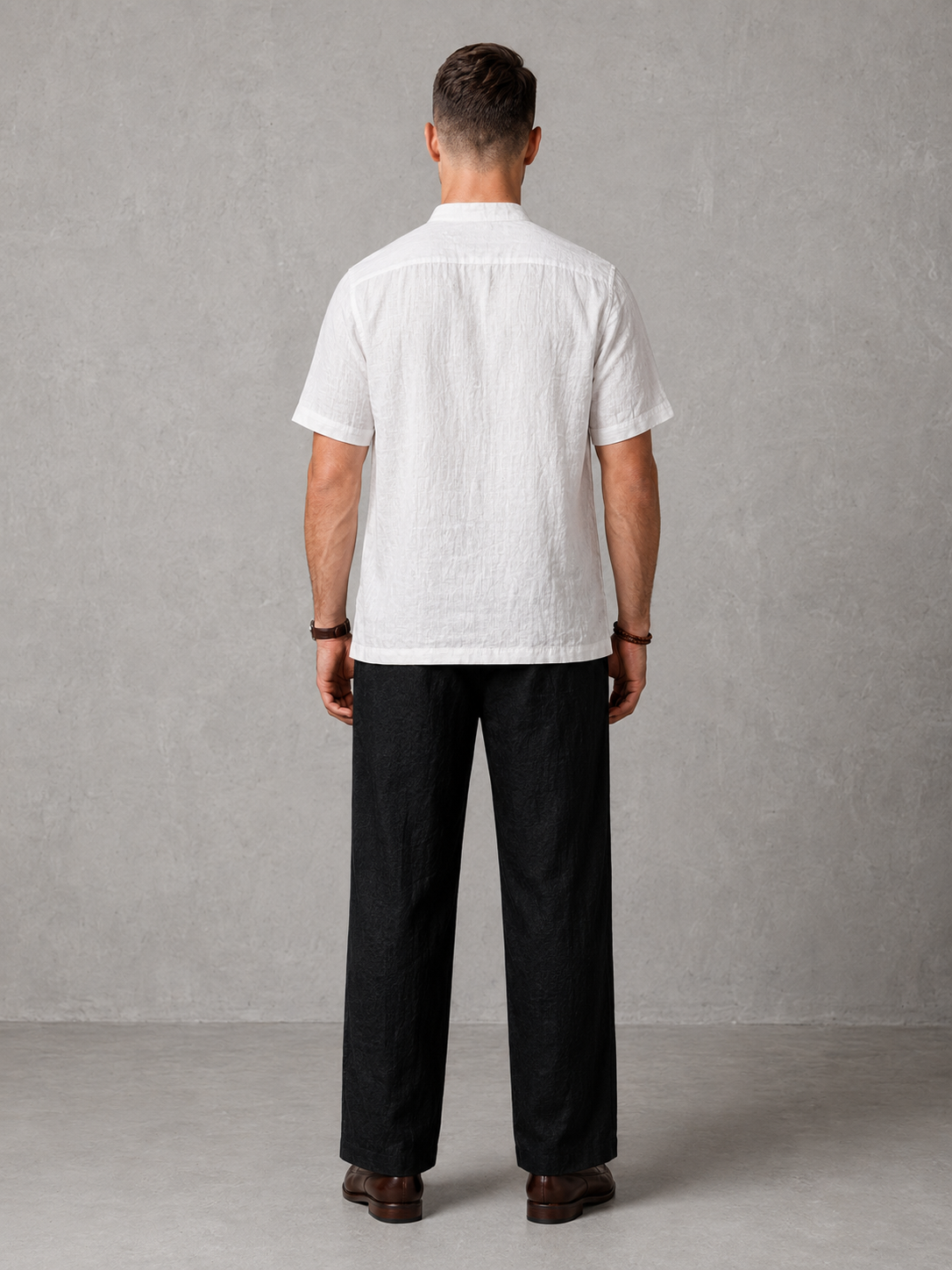 Men's Premium Mandarin Collar Linen Shirt & Trouser Set