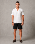 Men's Premium Linen white Shirt & shorts Set Regular