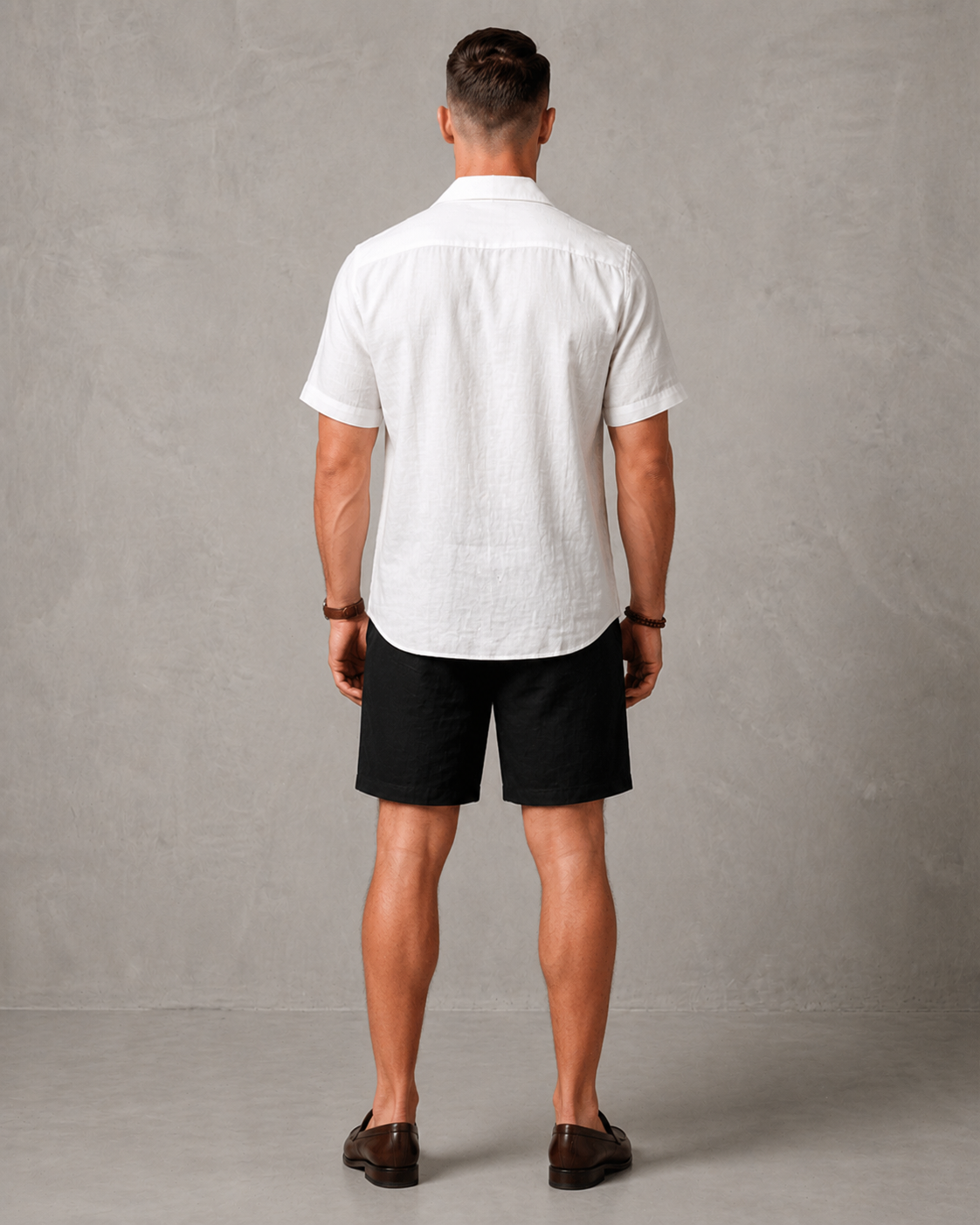 Men's Premium Linen white Shirt & shorts Set Regular