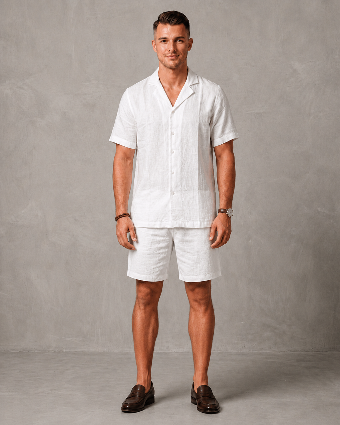 Men's Premium Linen Shirt & Shorts Set – Regular Fit