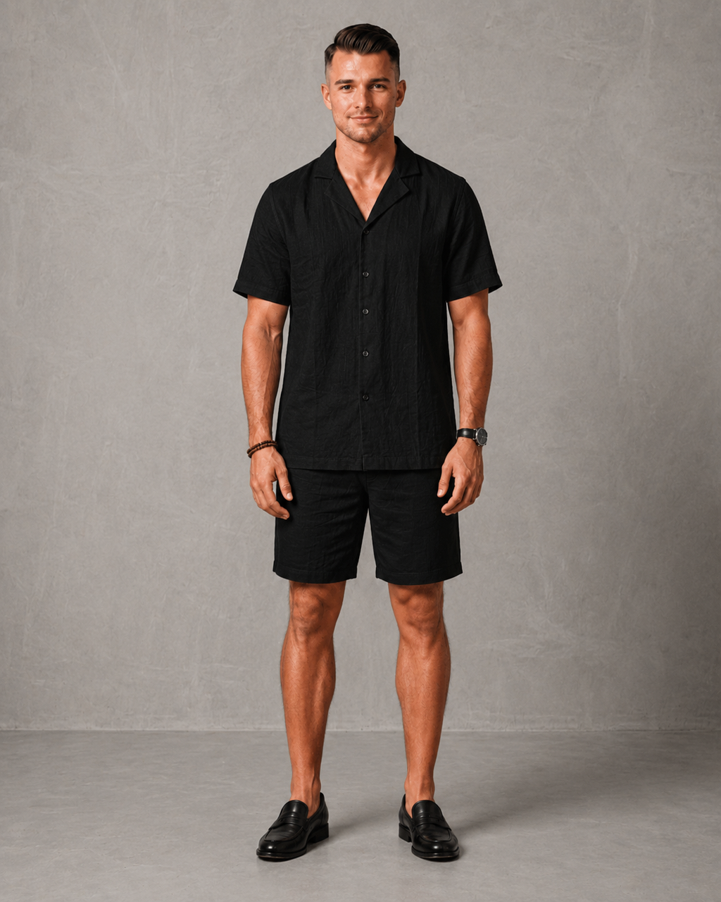 Men's Premium Linen Shirt & Shorts Set – Regular Fit