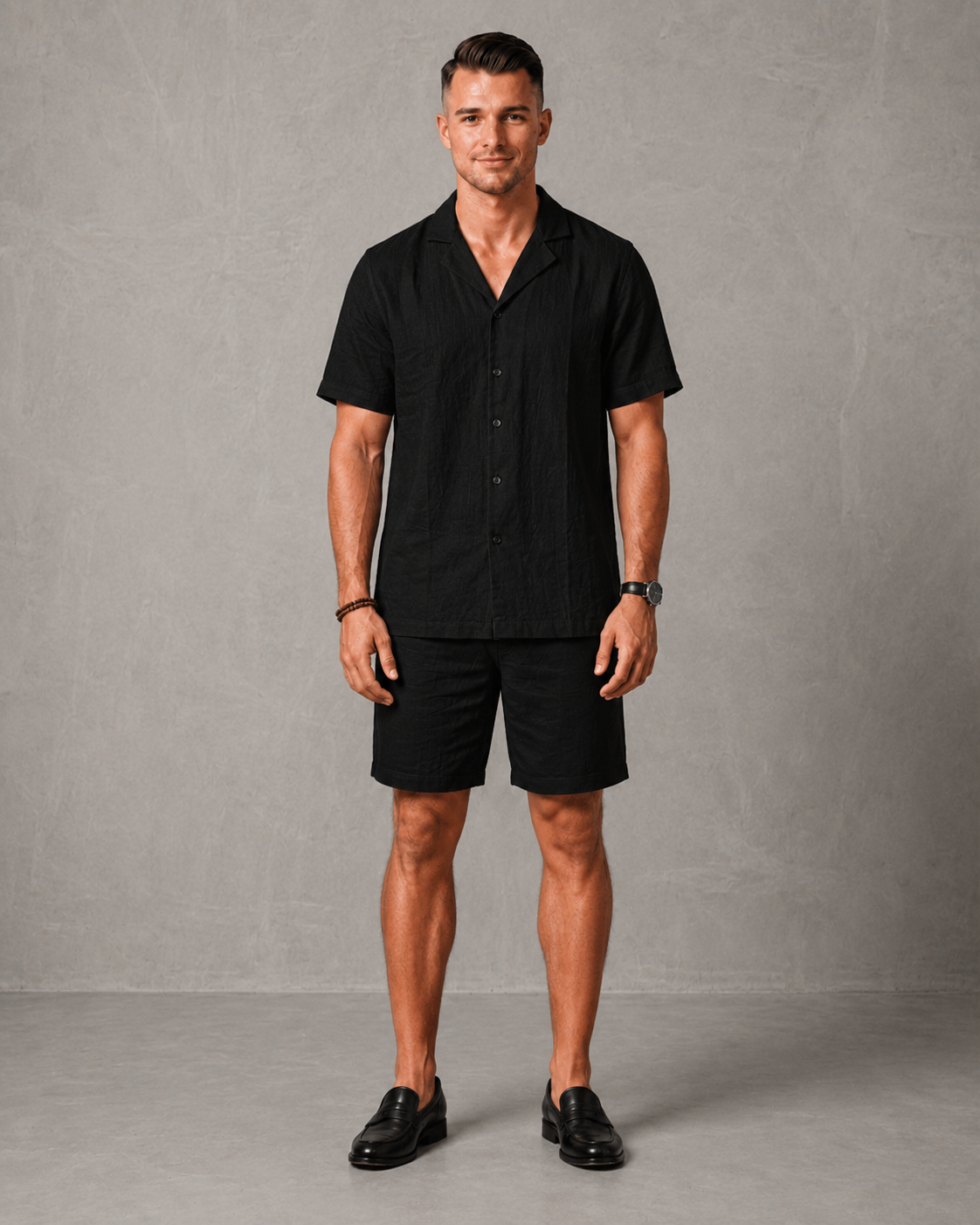 Men's Premium Linen Shirt & Shorts Set – Regular Fit
