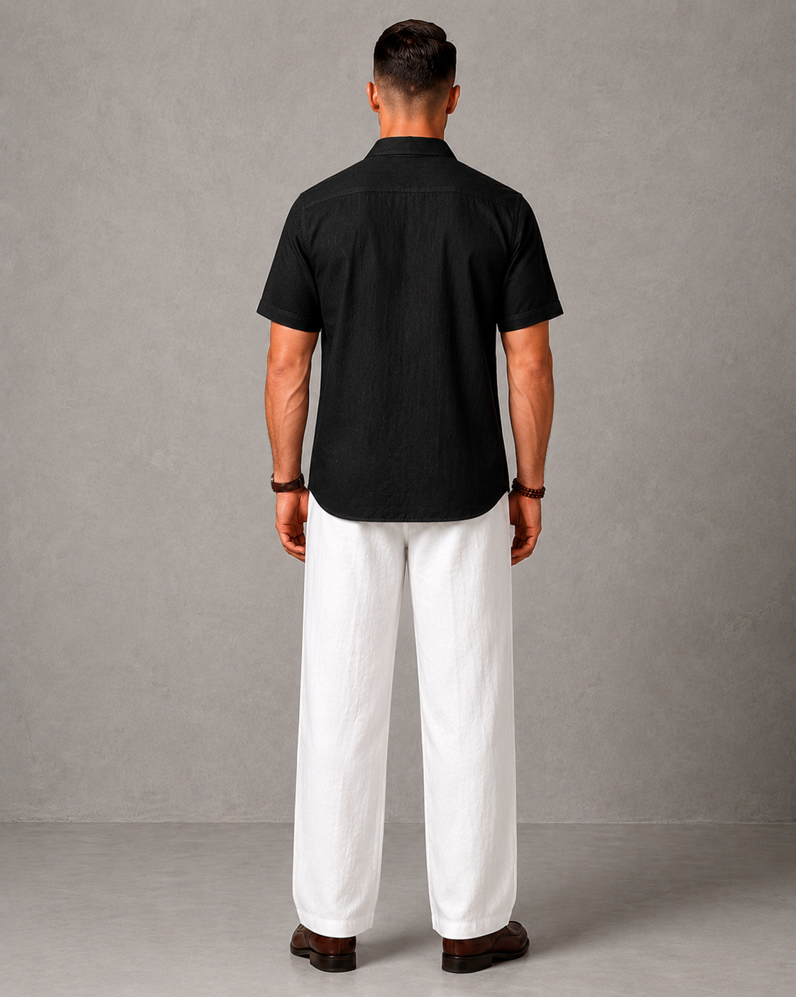 Men's Premium Linen Resort Black Shirt & Trouser Set