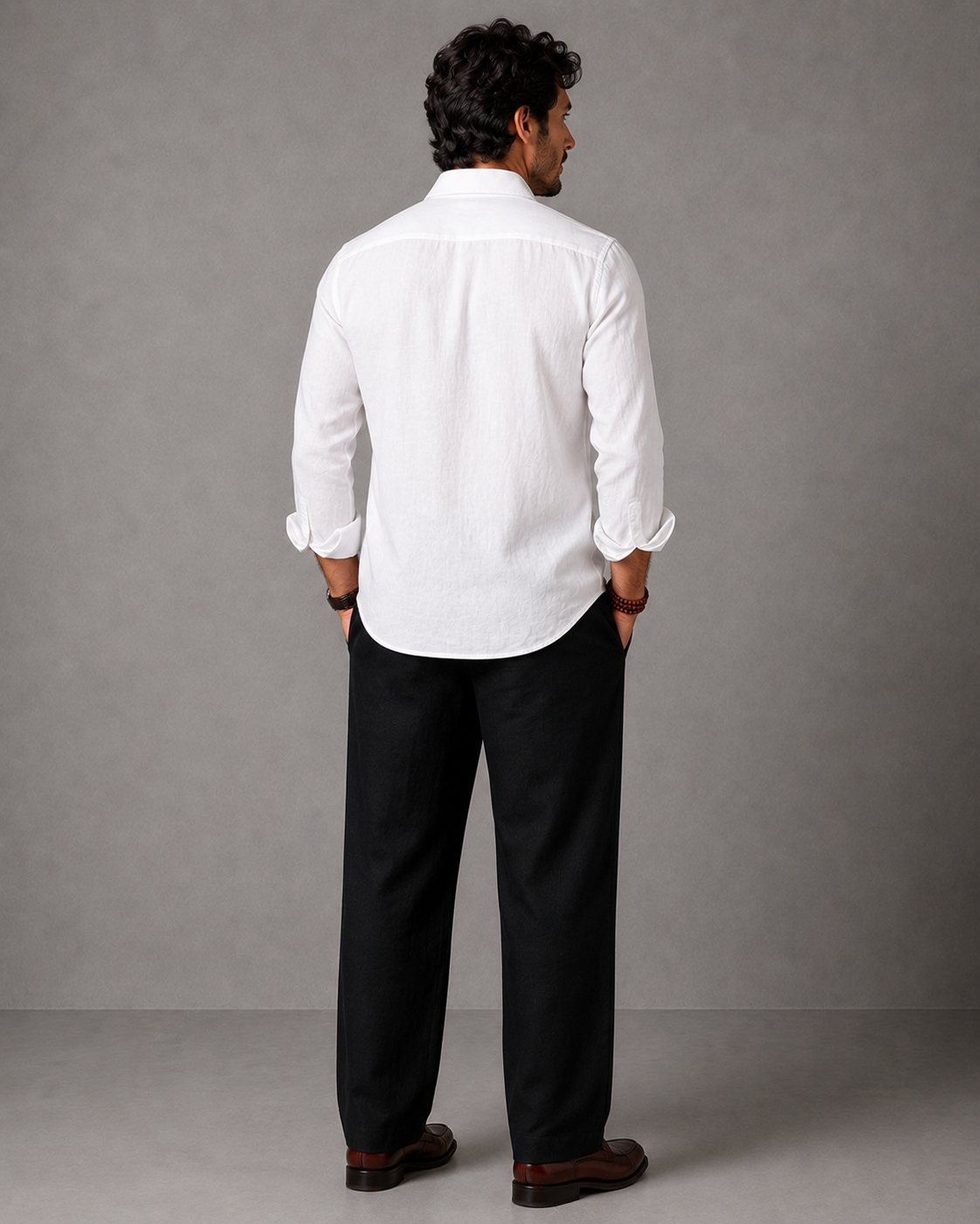 Men's Premium Linen Full Sleeve white Shirt & Trouser Co-ord Set
