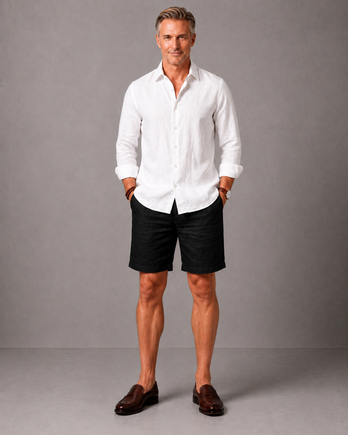 WarriorX Men's Premium Linen Shirt & Black Shorts Co-Ord Set