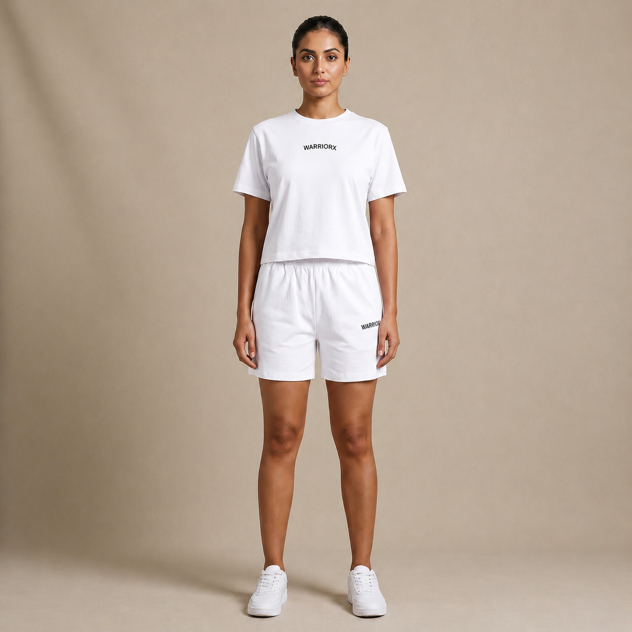 WX WOMENS COTTON LYCRA CORD SET WITH REGULAR FIT TEE/TANK TOP AND SHORTS
