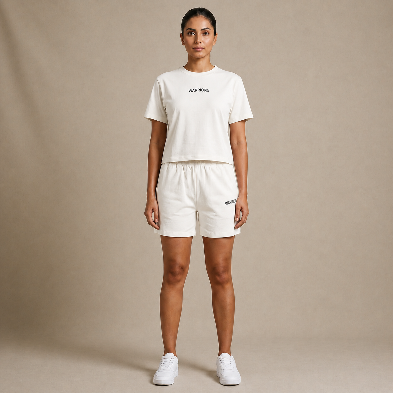 WX WOMENS COTTON LYCRA CORD SET WITH REGULAR FIT TEE/TANK TOP AND SHORTS