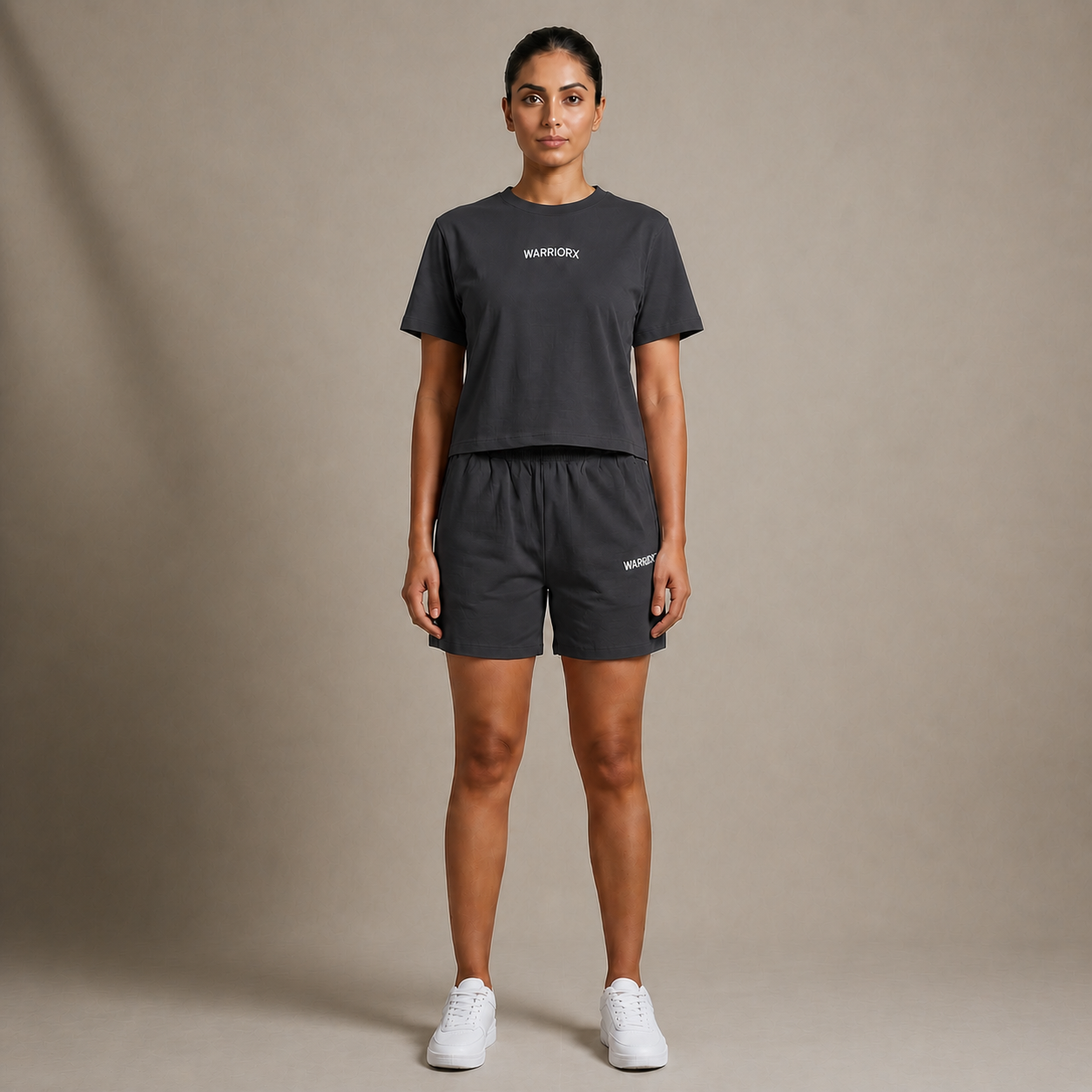 WX WOMENS COTTON LYCRA CORD SET WITH REGULAR FIT TEE/TANK TOP AND SHORTS