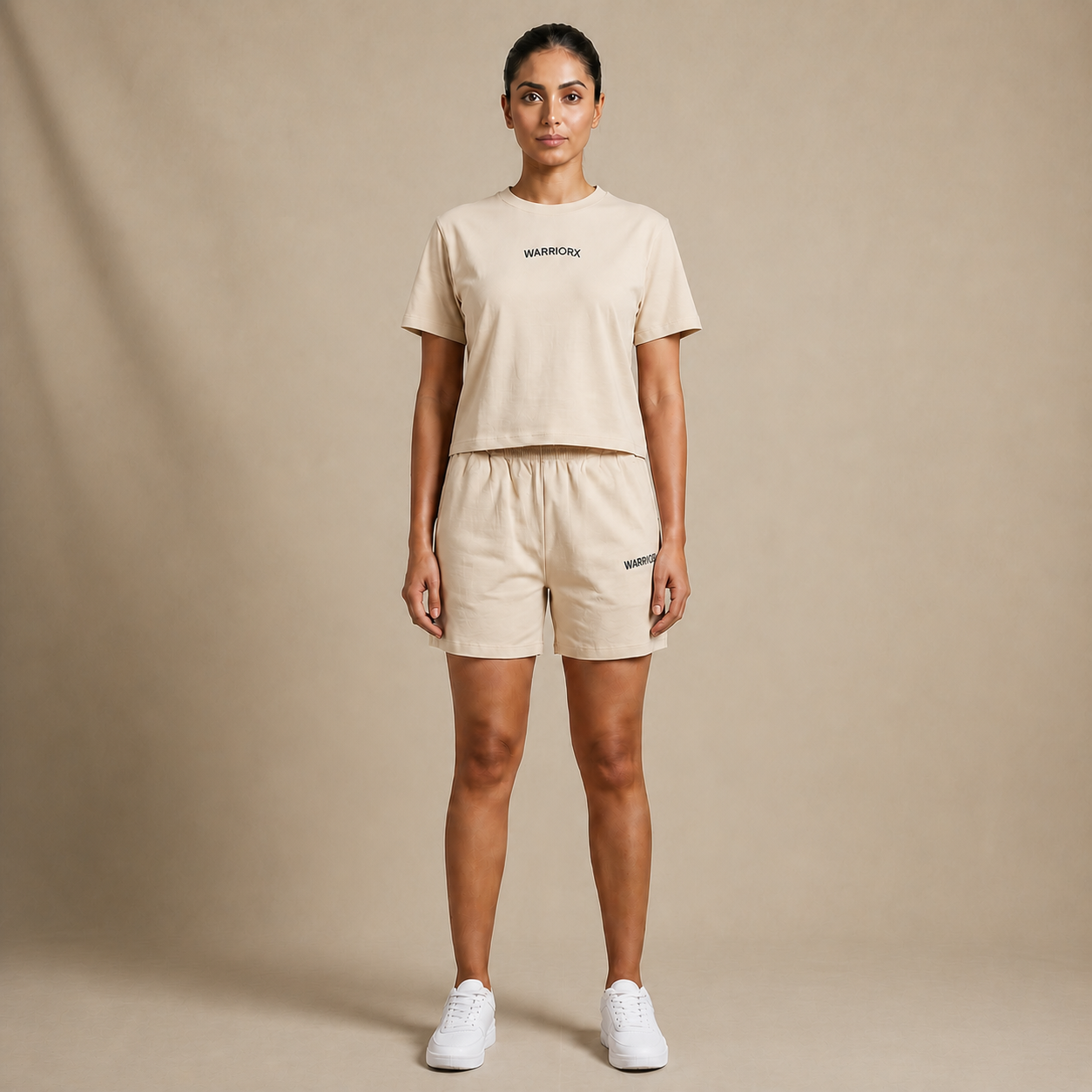 WX WOMENS COTTON LYCRA CORD SET WITH REGULAR FIT TEE/TANK TOP AND SHORTS