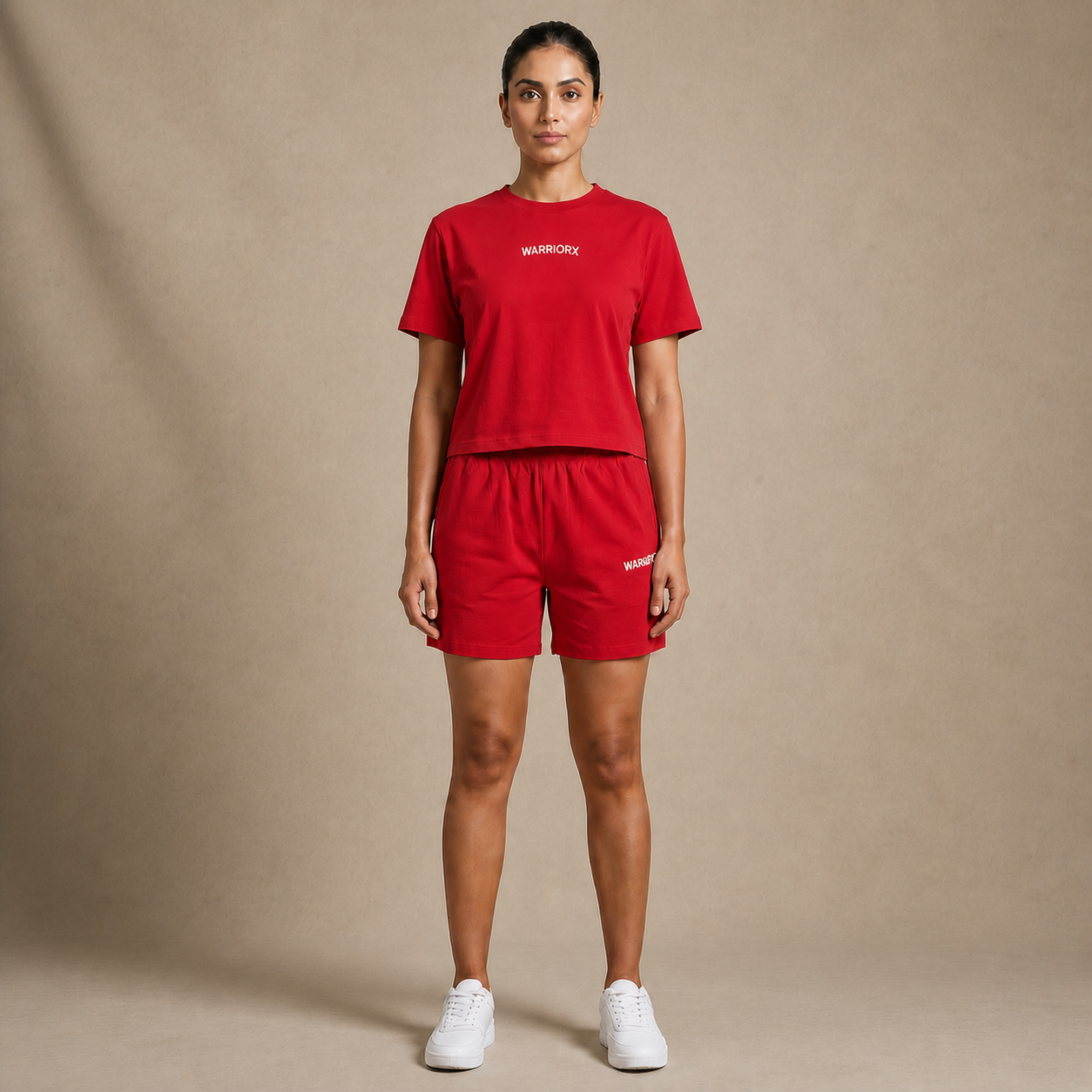 WX WOMENS COTTON LYCRA CORD SET WITH REGULAR FIT TEE/TANK TOP AND SHORTS