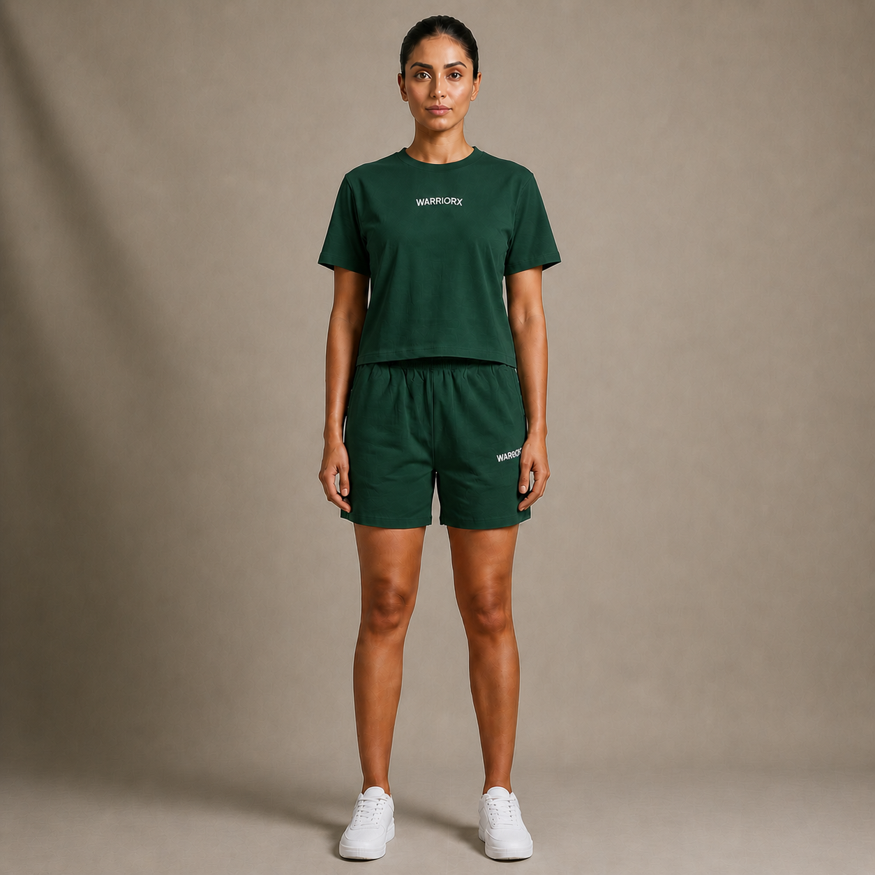 WX WOMENS COTTON LYCRA CORD SET WITH REGULAR FIT TEE/TANK TOP AND SHORTS