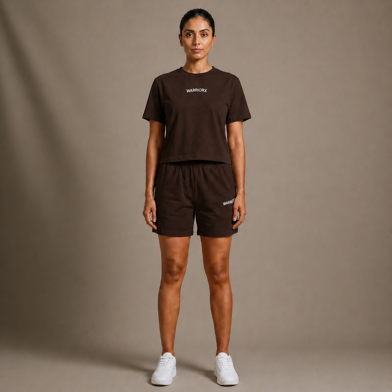 WX WOMENS COTTON LYCRA CORD SET WITH REGULAR FIT TEE/TANK TOP AND SHORTS