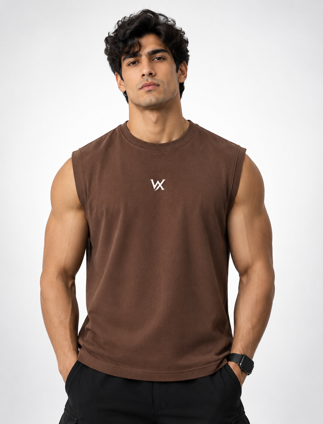 WARRIORX Classic Puff Print Sleeveless Muscle Tee