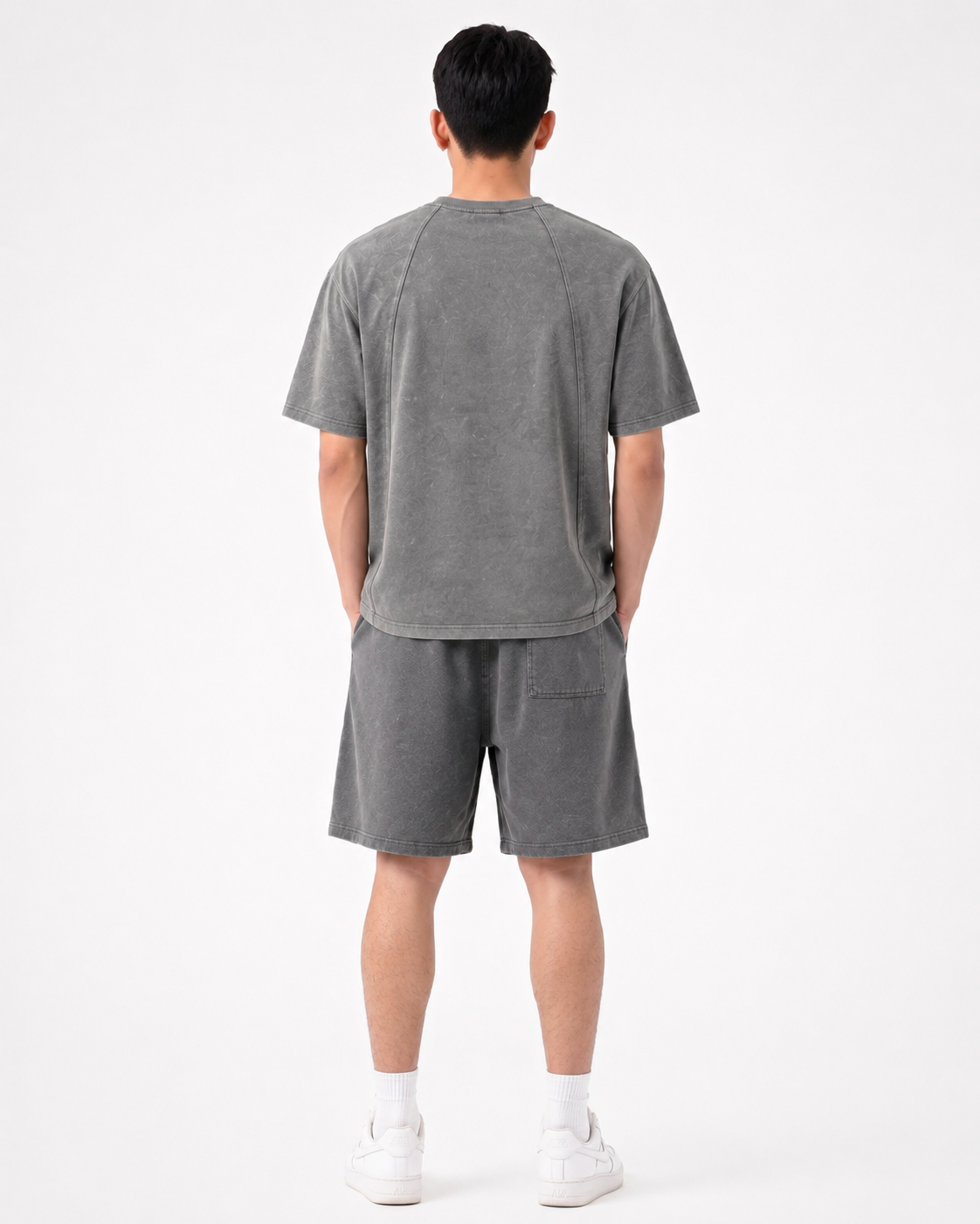 warriorx men's acid wash cordset with shorts