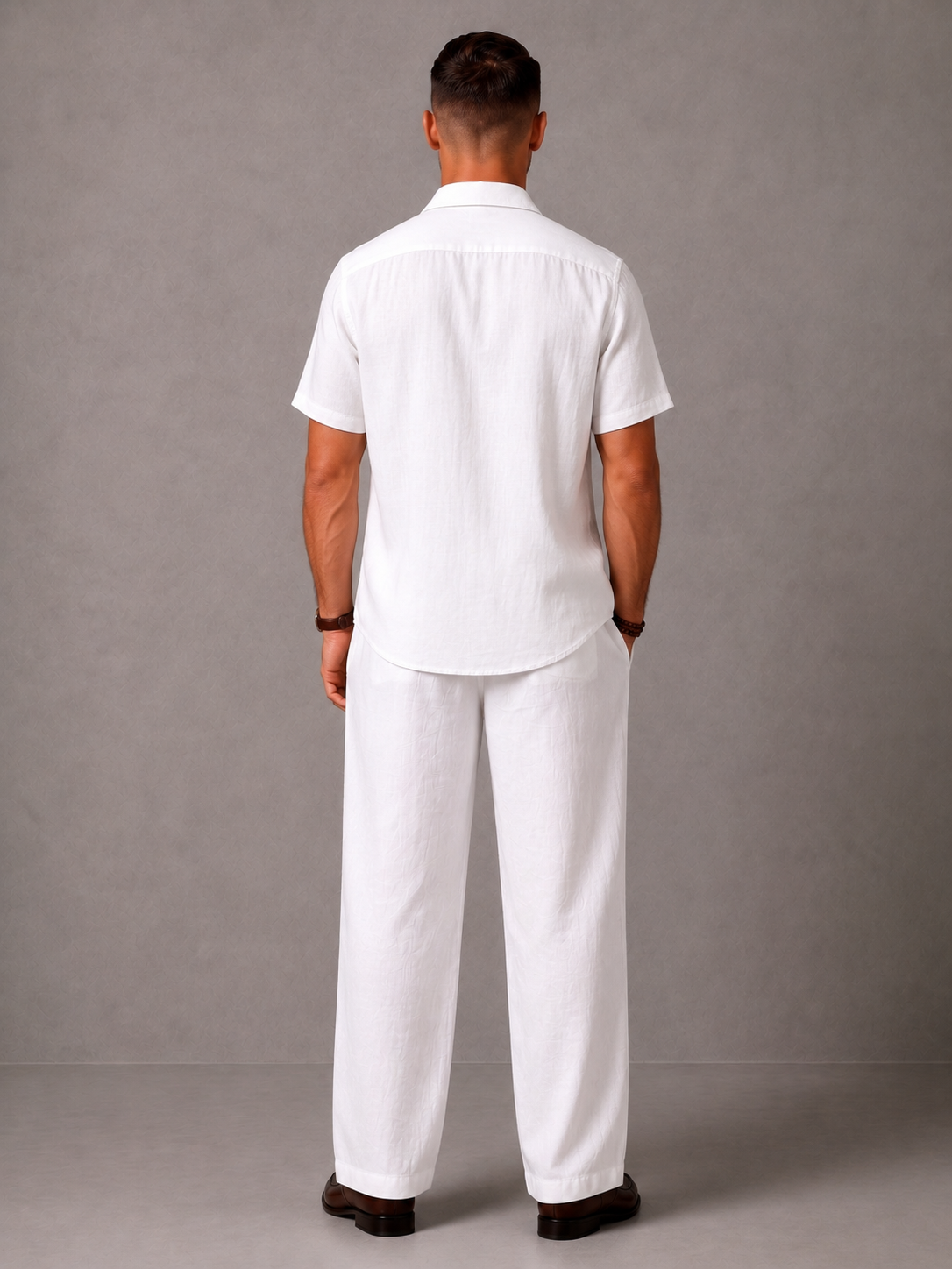 WarriorX Men's  Embroidered Linen Co-Ord Set