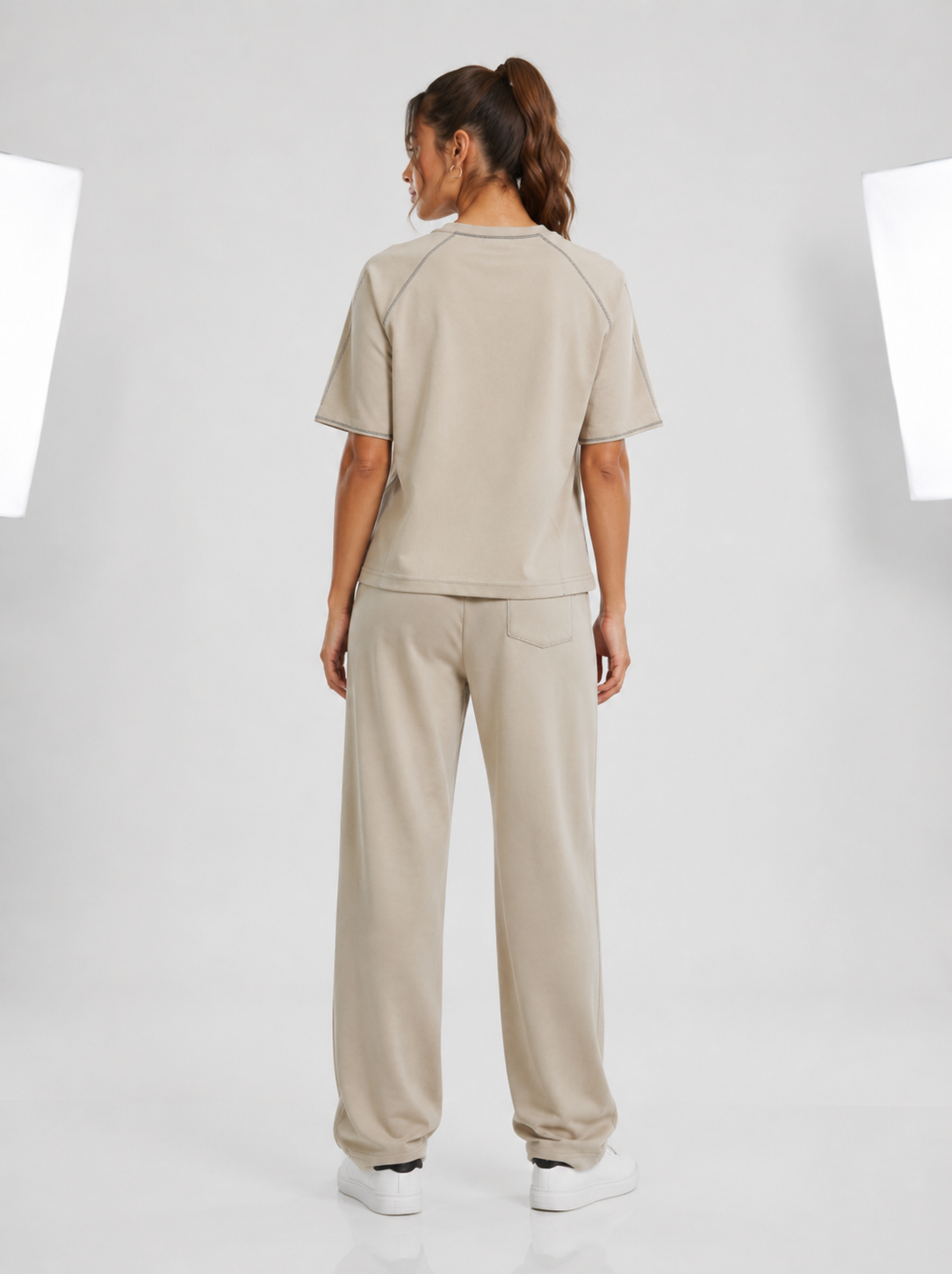 WOMENS COTTON LYCRA WITH CONTRAST THREAD CORDSET