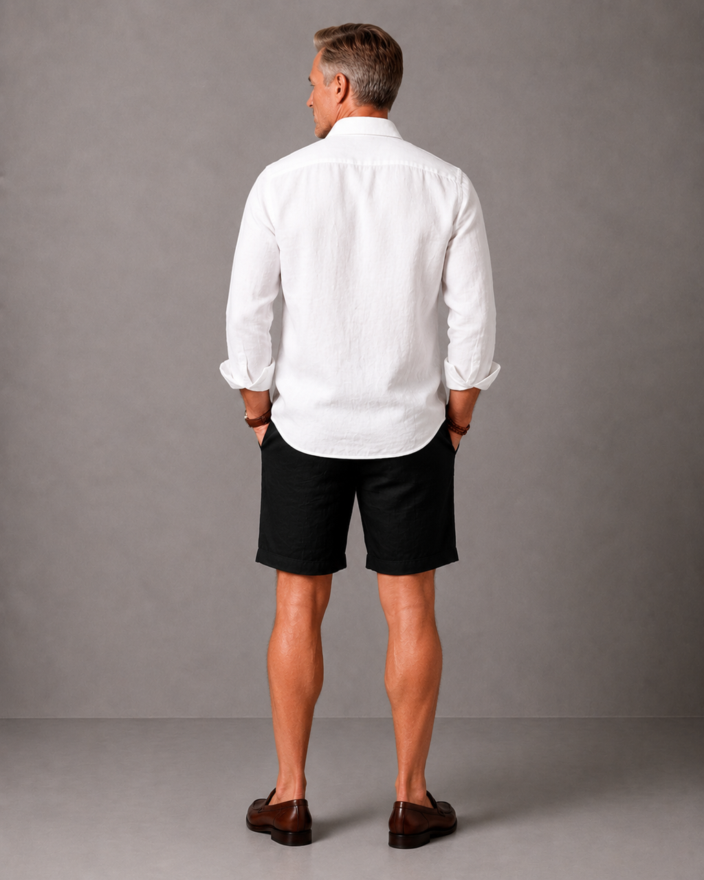 WarriorX Men's Premium Linen Shirt & Black Shorts Co-Ord Set