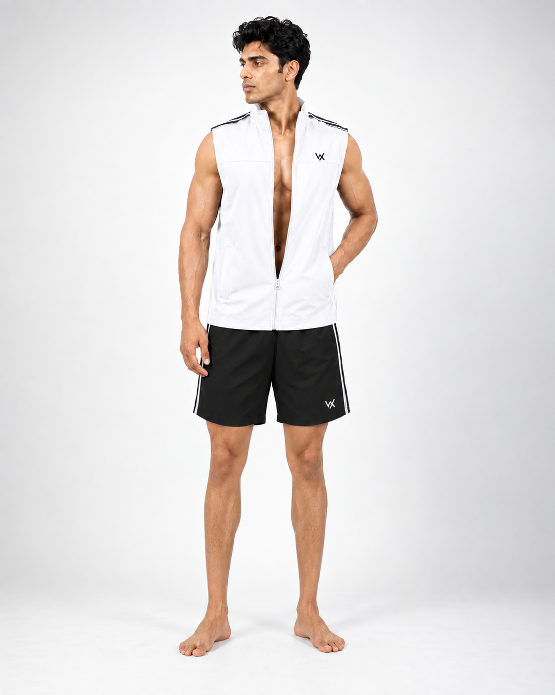 Warriorx Men's Sleeveless Gym Vest with Shorts