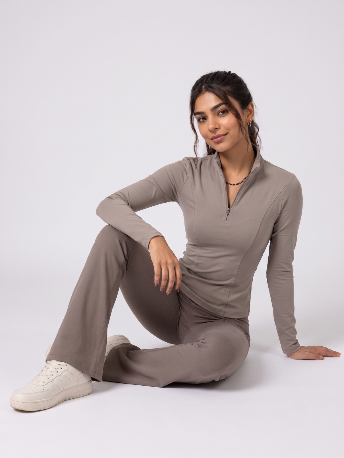 WarriorX Warriorx Quarter-Zip & Flare Legging Co-ord Set
