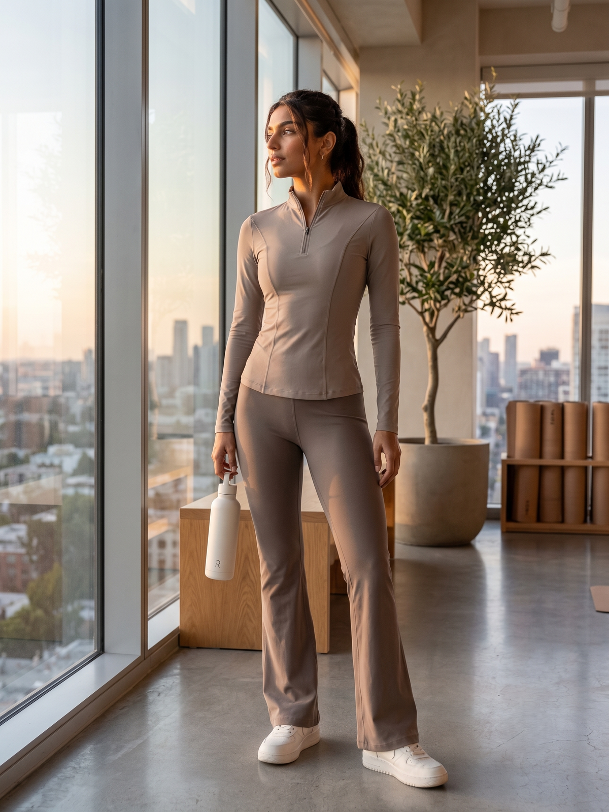 WarriorX Warriorx Quarter-Zip & Flare Legging Co-ord Set
