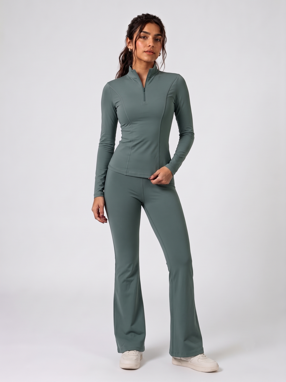 WarriorX Warriorx Quarter-Zip & Flare Legging Co-ord Set