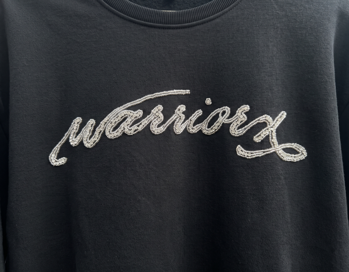 WarriorX Crystal Script Crop Sweatshirt