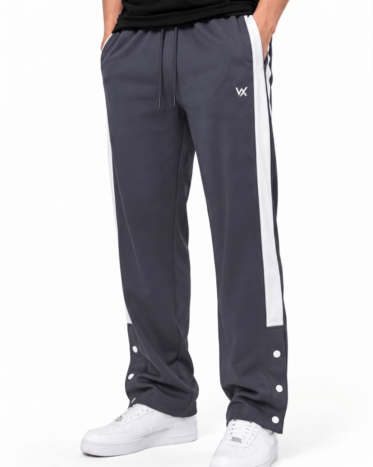WarriorX Men’s Nylon Rib Relax Fit Lower with Snap Button