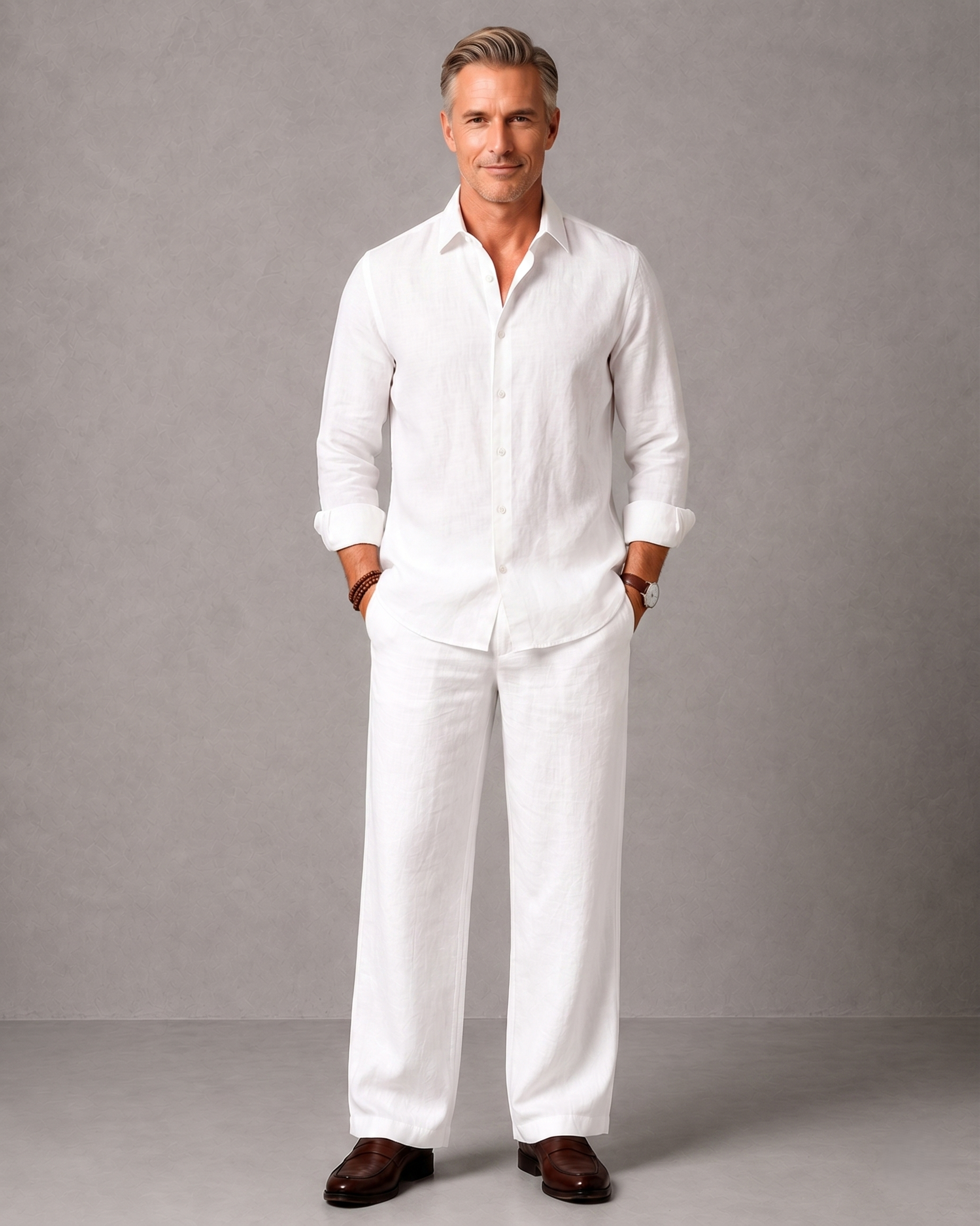 Men's Premium Linen Full Sleeve Shirt & Trouser Co-ord Set