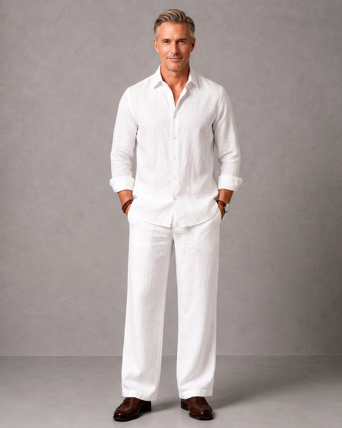 Men's Premium Linen Full Sleeve Shirt & Trouser Co-ord Set