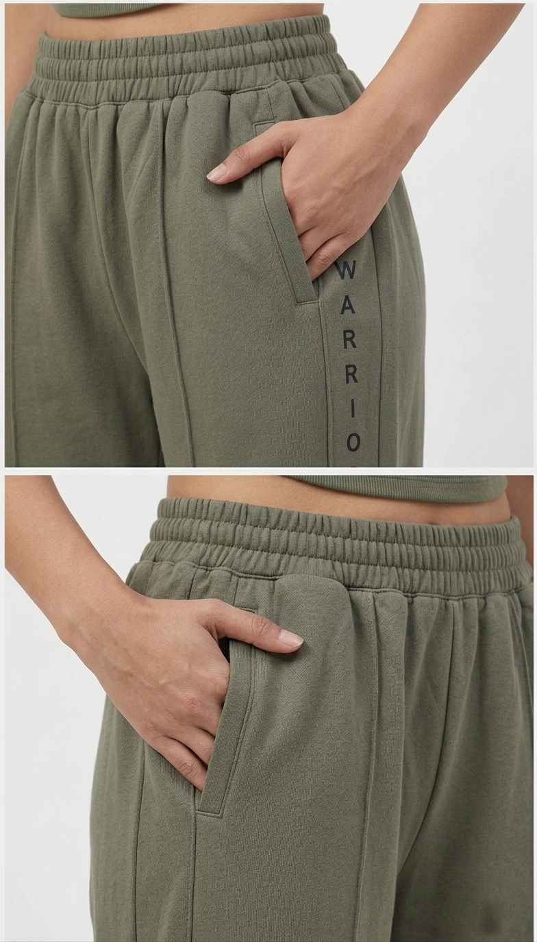 WX WOMEN COTTON TERRY CORD SET WITH TANK TOP AND LOSSE FIT TROUSER