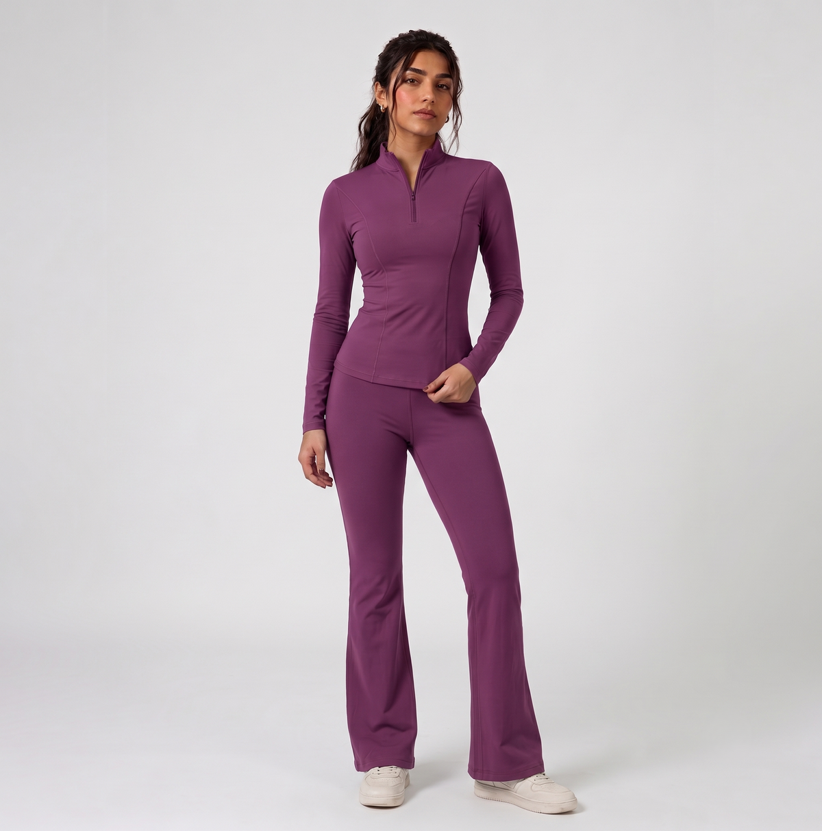 WarriorX Warriorx Quarter-Zip & Flare Legging Co-ord Set
