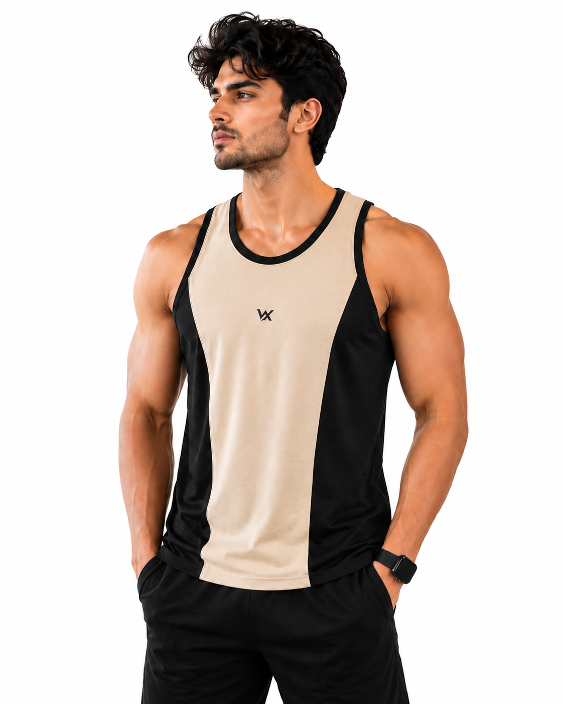 WarriorX Men’s Activewear Cotton Terry Spandex Sando