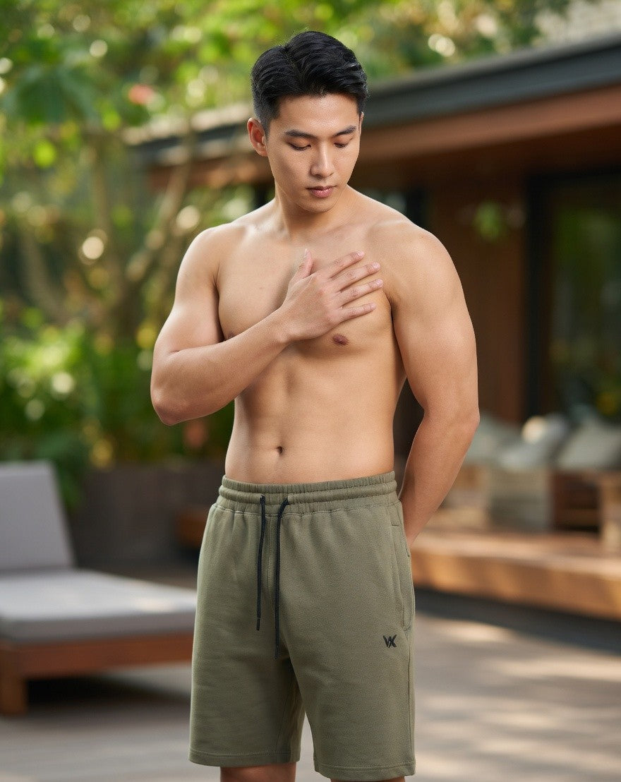 WarriorX Men’s Running & Cycling Cotton Terry Spandex Casual Shorts