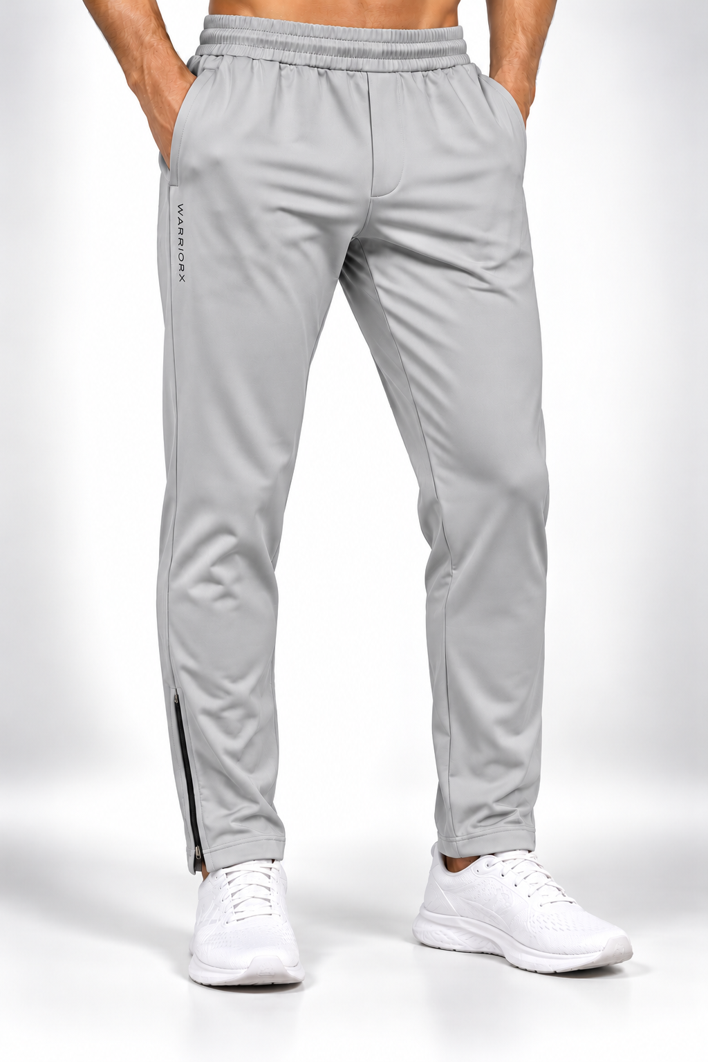 WarriorX Men's Premium Tapered Track Pants with Ankle Zipper