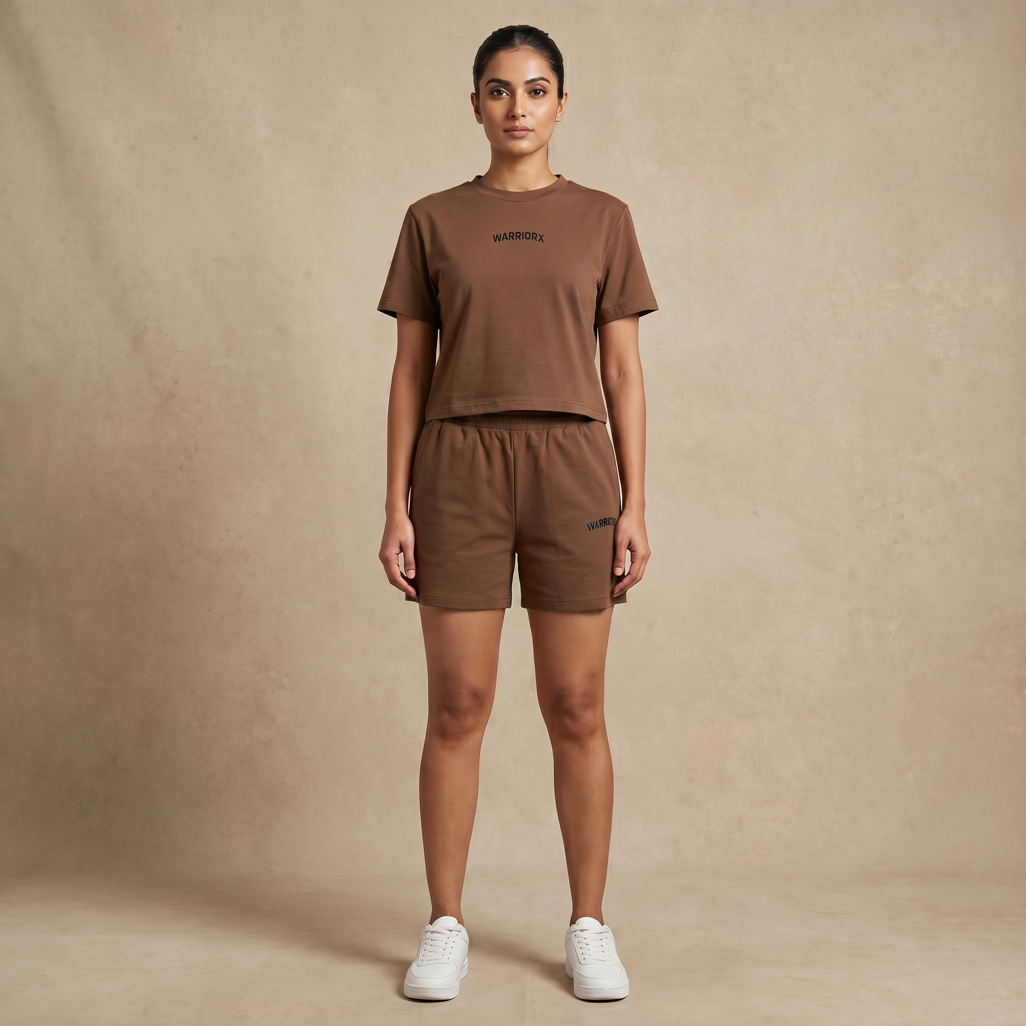 WX WOMENS COTTON LYCRA CORD SET WITH REGULAR FIT TEE/TANK TOP AND SHORTS