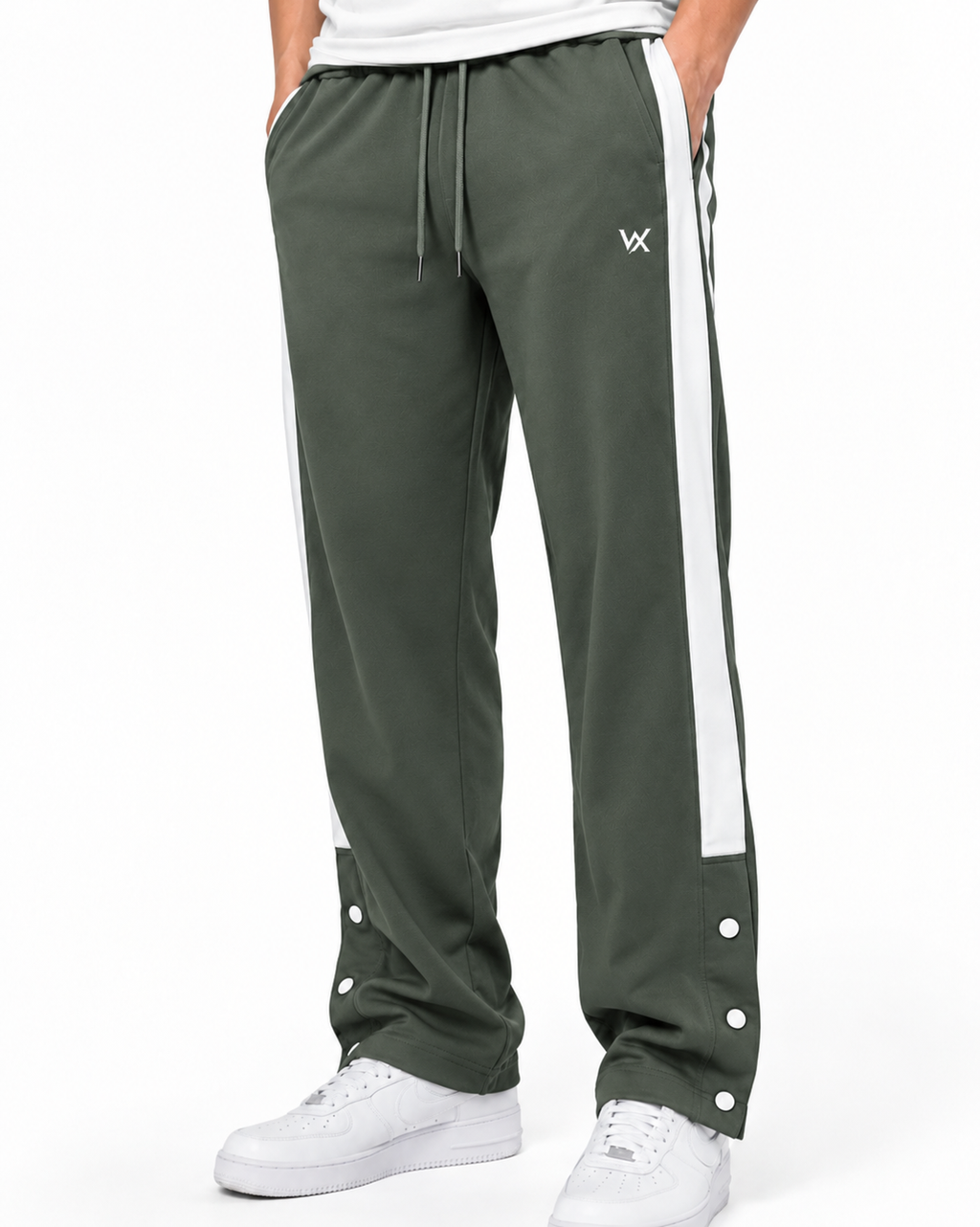 WarriorX Men’s Nylon Rib Relax Fit Lower with Snap Button