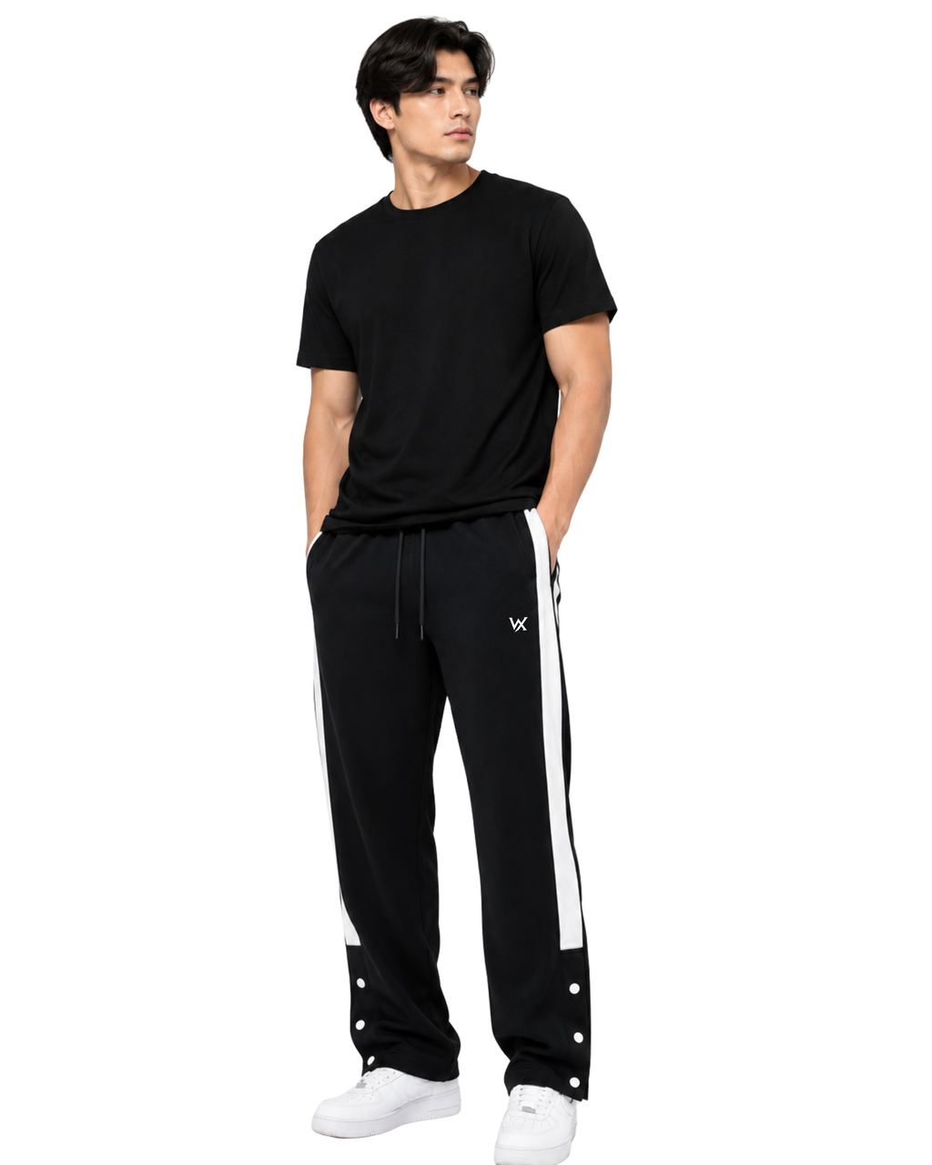 WarriorX Men’s Nylon Rib Relax Fit Lower with Snap Button